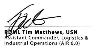 a message from... AIR-6.0 As NAVAIR s Assistant Commander for Logistics and Industrial Operations, I am pleased to present the AIR-6.0 2011 Strategic Plan.