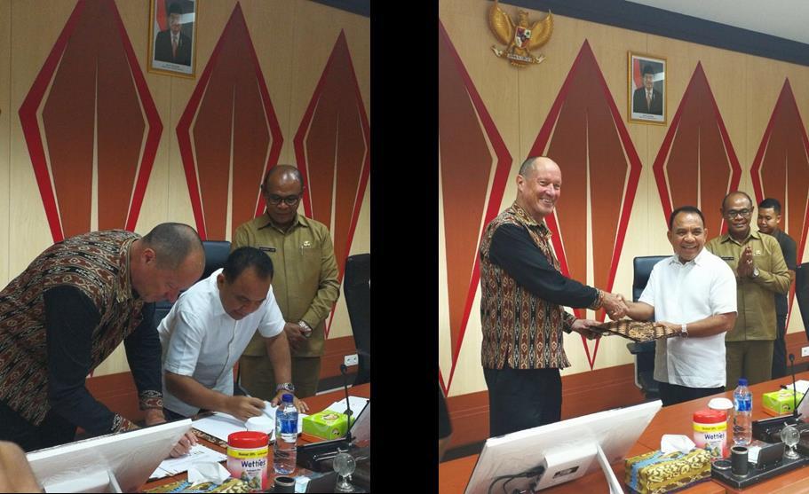 The signing of the Bolok Industrial Estate Land Lease agreement on 1 June 2017 was followed by a formal signing ceremony with the Governor of East Nusa Tenggara Province and PT Gulf on 14 November