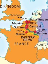 Western Front (229) battle front between the Allies and Central Powers in western Europe during World