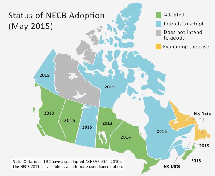 Overview of the NECB The NECB is one of five national construction codes published by the National Research Council, which is an entity of the Government of Canada.