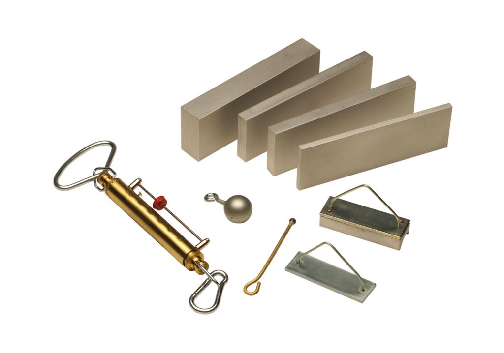 Eriez offers a Pull Test Kit that includes a variety of pull test pieces to measure holding force. (You may not need all these pieces, depending upon which magnet is being tested.