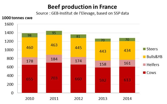 French beef production in 2014 Rebound of the beef production in 2014 after