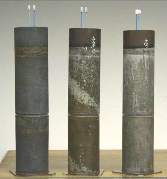 However, this behavior resulted in only shallow, localized pitting of the skin. In contrast, the steel samples behave as an actively corroding metal.