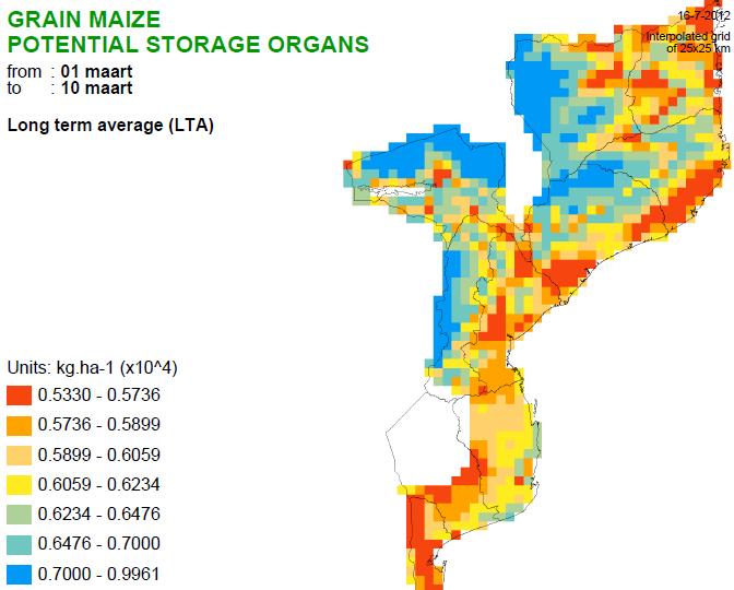 Building regional crop model prototypes Simulated grain maize yield in Mozambique