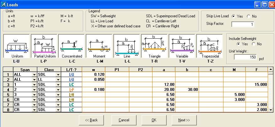 Chapter 6 STRUCTURAL MODELING 6.3 LOADS ADAPT PT allows you to specify a variety of load types including dead, live, earthquake or wind loads (lateral loads). 6.3.1 Specify Dead, Live and Other loads Figure 6.