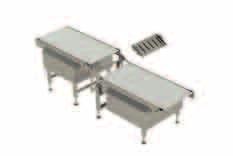 lane flightbar infeed conveyor receives two slugs of products from the