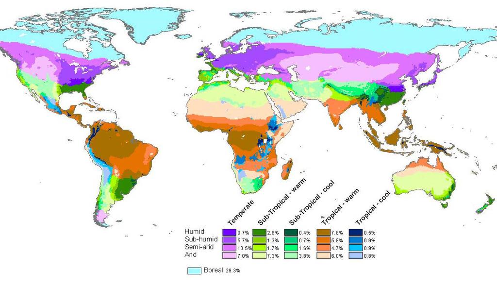 Most richer countries have predominantly temperate or sub-tropical humid climates