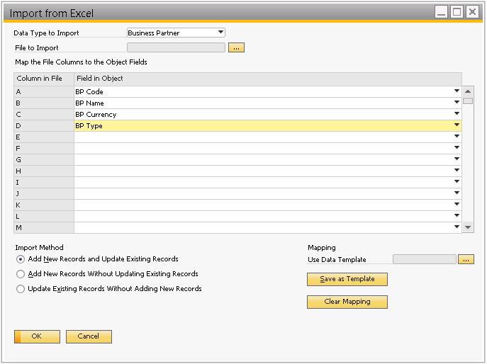 supported More data import and integration scenarios can be covered by the Excel import