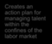 managing talent within the confines of the labor market Defines strategy for managing talent