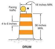 Channelizing Devices Drums 98 Drums used for road user warning or