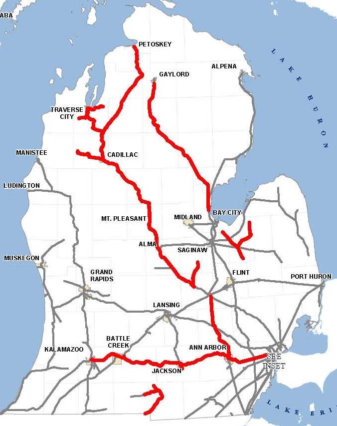 Michigan Accelerated Rail Program MDOT acquired 135 miles between Kalamazoo and Dearborn in December