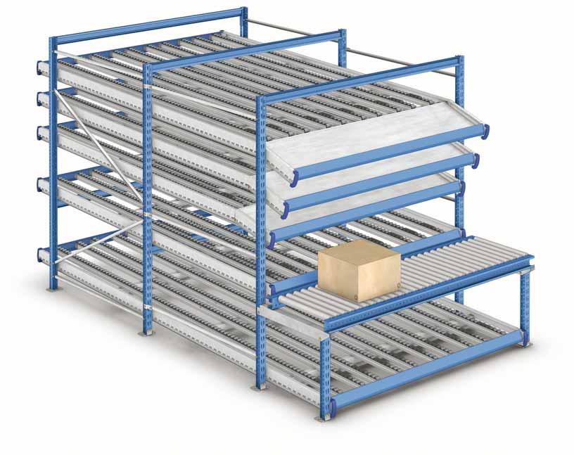 Construction Systems Bay with bench for conveyor The bench fitted with rollers or a conveyor belt is installed to facilitate order preparation, allowing prepared