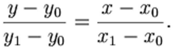 interpolation: use this equation to estimate y for an x between x 0 and x 1 E.g.
