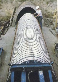 TUBE RELINING-METHOD Introduction of prefabricated inliner AGRUSAFE Sure Grip concrete protective liners in lengths up to 160 m