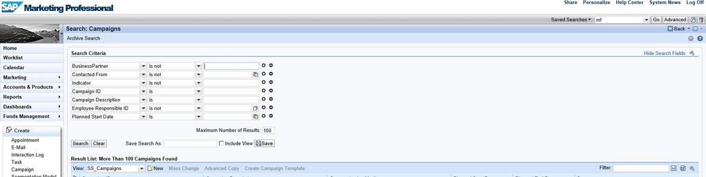 UI Harmonization Belize Theme for CRM WebUI - List Report Navigation bar collapsed by default to allow more working space