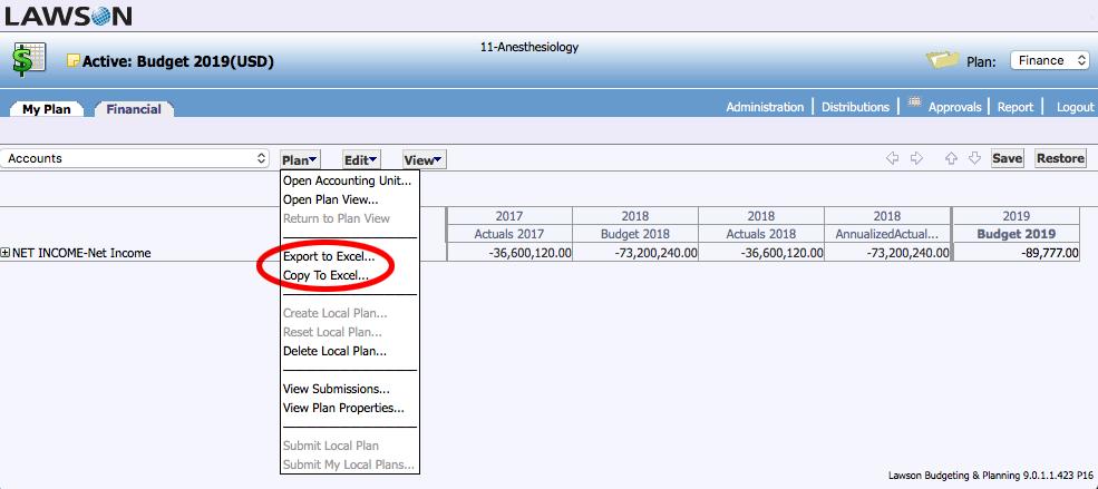 Plan View Setup can be used to hide or show fiscal years.