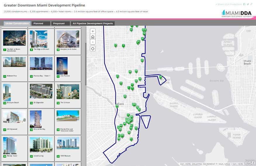 The Miami DDA uses maps to showcase the area s many amenities and existing businesses to developers and business owners looking to relocate.