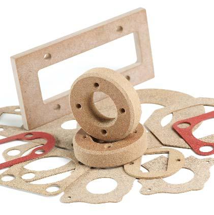 Available in a wide range of materials including Cork, Natural and Synthetic Rubber and Plastics such as PTFE, PVC and