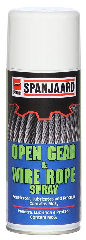 OPEN GEAR & WIRE ROPE SPRAY Aerosol applied lubrication for smaller open gears and wire ropes For use in spur, helical, worm-drive gears and open gears under high load conditions.