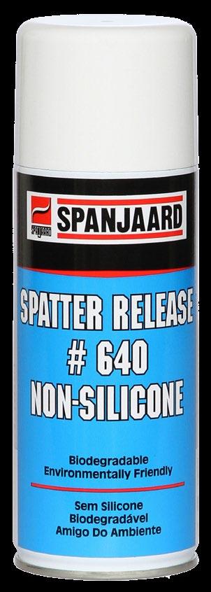 SPATTER RELEASE #639 and #640 Silicone free anti-spatter spray which prevents adherence around the weld zone, allowing any spatter to be brushed away easily.
