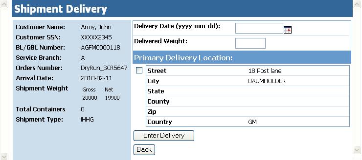 A partial delivery may occur if a customer needs some items, but not the entire shipment because of a delay in housing preparation.
