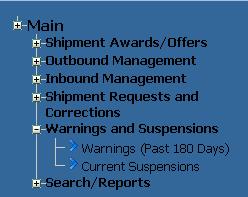 10 WARNINGS AND SUSPENSIONS Throughout the Shipment Management process, the PPSO subjects a TSP to origin and destination inspections. If a PPSO finds a violation, the TSP may receive a warning.