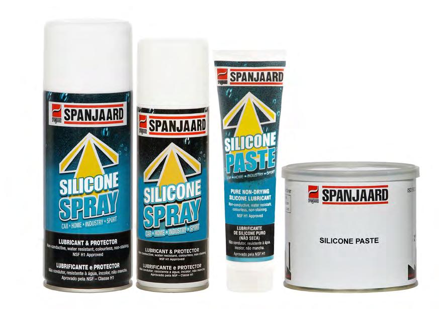 SILICONE PASTE & SPRAY Highly effective silicone paste and fluid, NSF registered - Category H1. Lubricant for refrigerator door seals, swimming pool rubbers and seals, plastic gears and mechanisms.