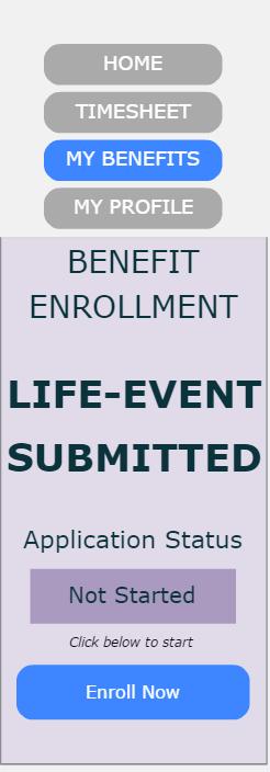 Employee Benefit Plan Preview The employee can now click the Enter Benefit Self-Enrollment button from the banner and it will allow them to: View their options, broken down into the appropriate tabs.