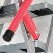 Telescopic stile ends enable quick adjustment of ladder length to suit