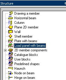 Composite Beam Design Figure 24: Structure tree Clicking "Load/floor panel with beams" will open the 2D member properties dialog (see picture below).