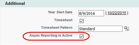 How to Set Up Year End Vacation Balance Reporting Policy Options: Async Reporting Policy Options: Async Reporting Option Async Reporting is Active Description Checkbox.