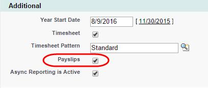 How to Set Up Payslips Policy Options: Payslips Policy Options: Payslips If the Payslips checkbox is not displayed: 1. Go to Setup > App Setup > Create > Objects 2.