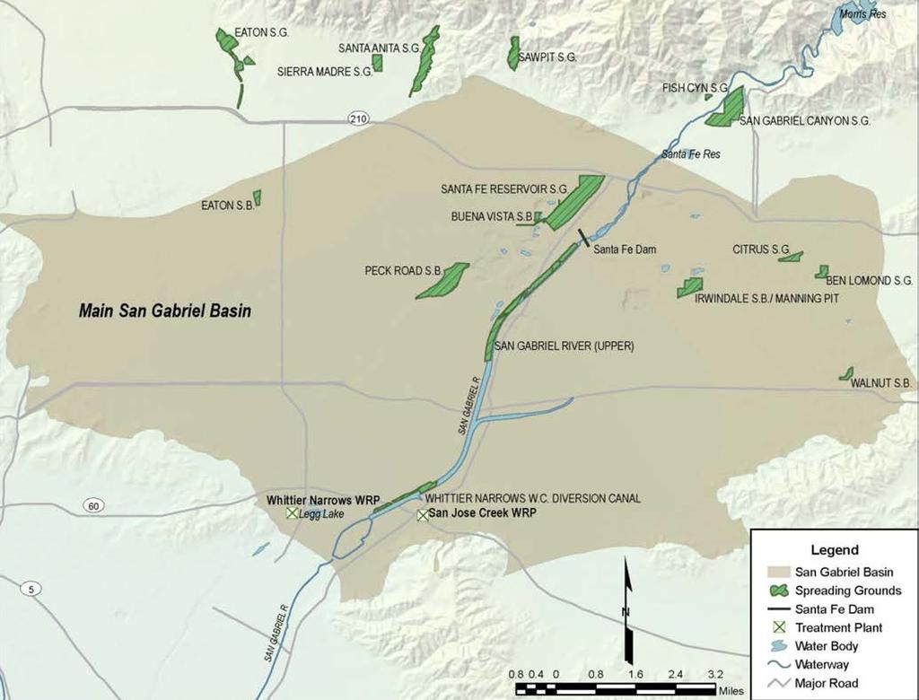 Spreading Grounds Used to Replenish the Main San Gabriel Basin 17 spreading grounds,