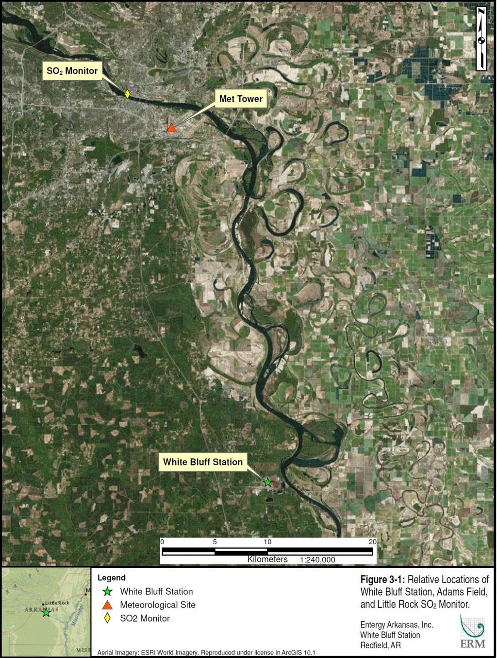 Figure 3-1 Relative Location of Facility, Airport, and