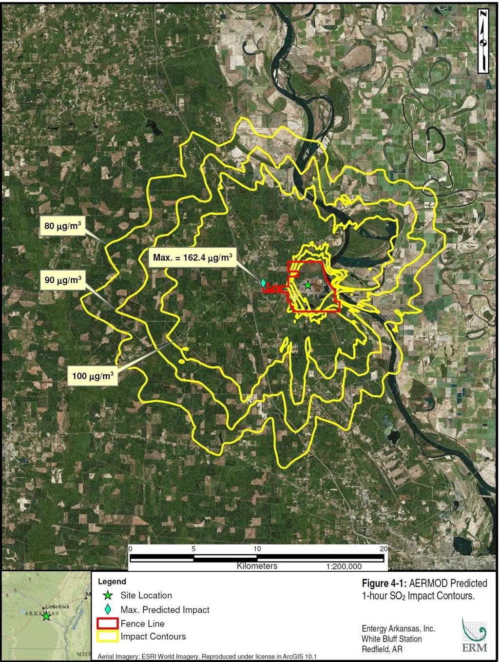 Figure 4-1 White Bluff Station 1-hour SO2 Impact
