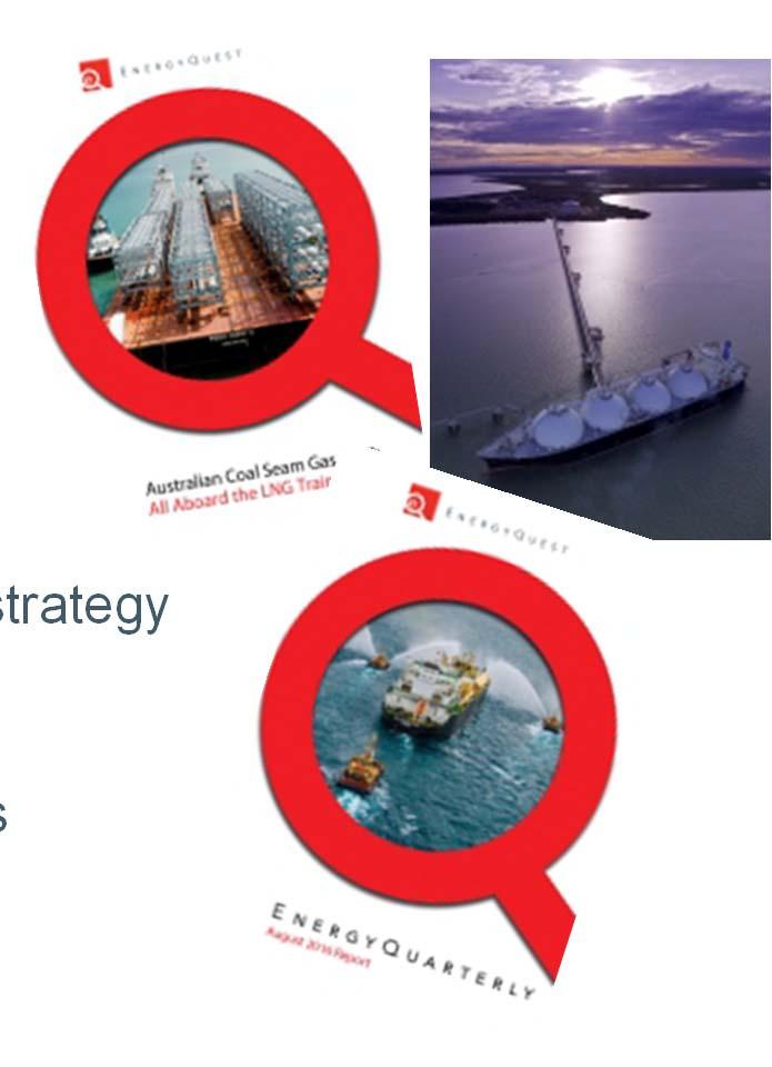 EnergyQuest Founded 2005 Energy strategy and analysis Graeme Bethune: CEO Susan Bethune: data collection and analysis Rick Wilkinson: gas markets,