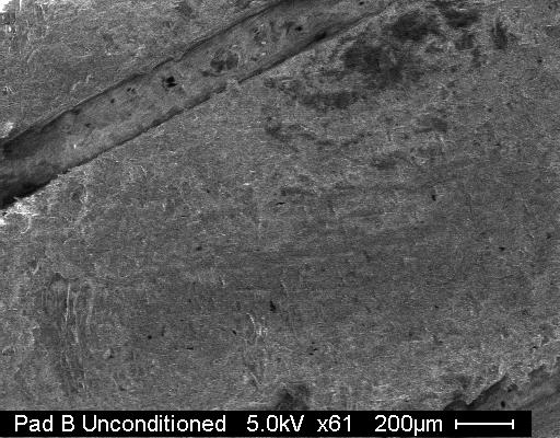 3 SEM Image of Pad A - a) Unconditioned b) Conditioned a b Figure 4.