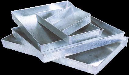 Sample preparation Trays Sampling trays made of galvanised sheet metal or stainless steel Dimensions Galvanised sheet metal Stainless steel Dimensions A0001 A0010 20 x 20 x 5 cm A0002 A0011 40 x 20 x