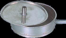 Cover and bottom Made entirely of stainless steel for wet sieving. Consisting of a cover with water intake and a bottom with drainage outlet.