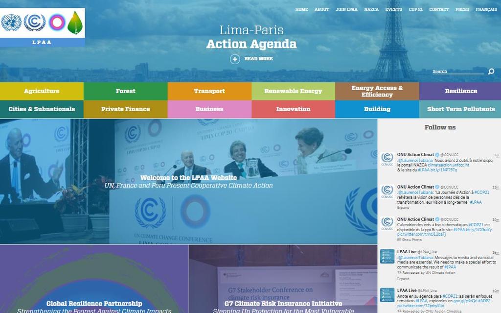 Paris sequence, and further details to showcase LPAA labelled initiatives.