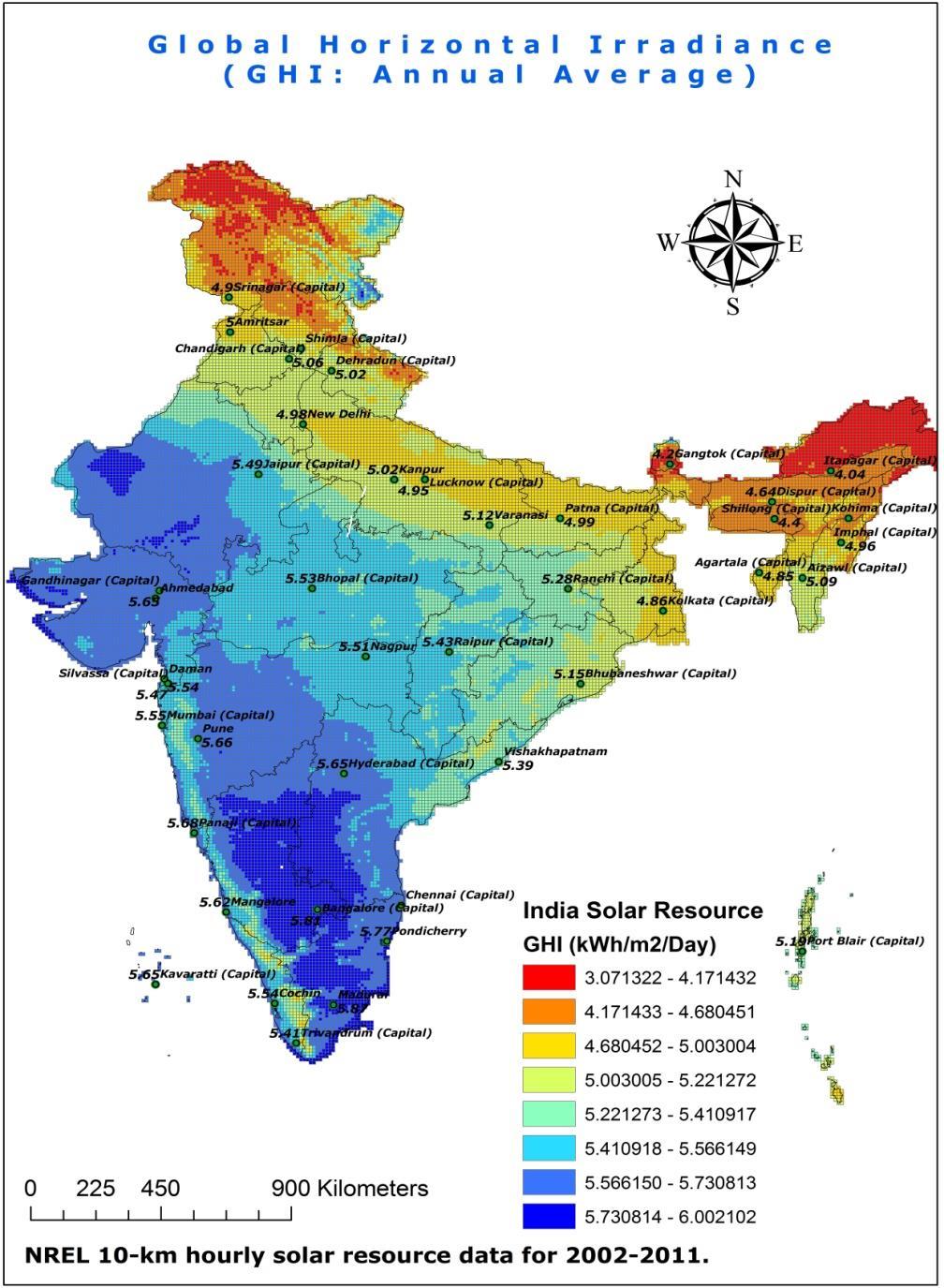 Mapping on Solar DNI &