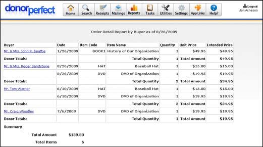 Configuring Settings DonorPerfect Online To view the Multi-Year Trend Analysis report 1. From the Inventory Reporting Screen; select Inventory Multi-Year Trend under Report Type. 2.