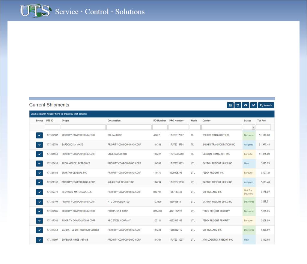 Watch Your Supply Chain Move The Current Shipments Quick Link shows you the status of shipments in progress.