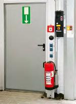 A selection of our range is shown here: fire extinguisher next to a wicket