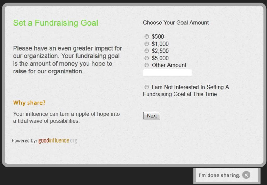 Donor Goal Setting Step 2 The