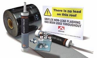 Lead Replacement Products Ubiflex is a non-lead waterproof flashing material which can be used in most applications where lead is traditionally