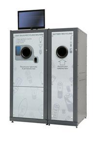 Incentivised Collection Reverse Vending Built-in technology recycles CFL and LED lamps containing hazardous substances.