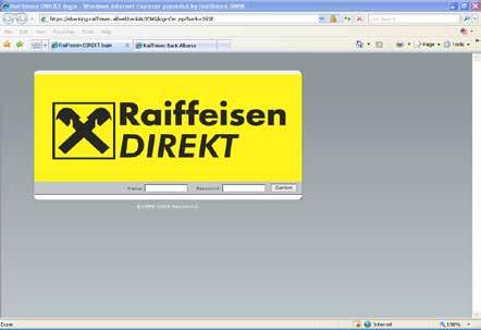 al - Click on English to get to our English language webpage - Click on Login to Raiffeisen DIREKT link; - An authentication window will appear, just click OK;