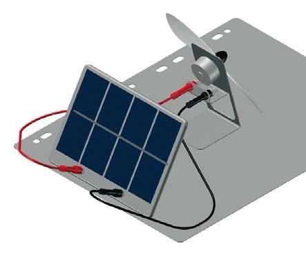 Setup/assembly 1. Place the solar module and the fan on the experimentation plate (fig. 1) or place the solar module on the vehicle plate (fig. 2)