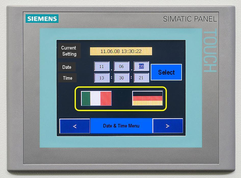 Figure Switch-over of Language. Comfortable operation in native language by electronic switch-over Conventionally equipped machines carry analogue displays mounted into the control cabinet.